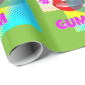 Funky Retro Pop Art Bubble Gum Lips Cadeaupapier (Rol Hoek)