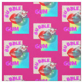 Funky Retro Pop Art Bubble Gum Lips Stof (Swatch)