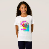 Funky Retro Pop Art Bubble Gum Lips T-shirt (Voorkant volledig)