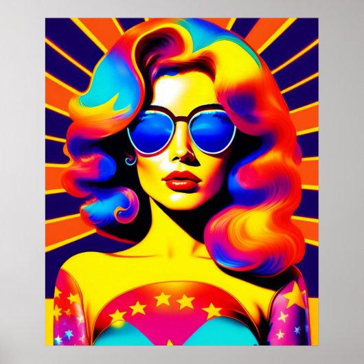 Funky Retro Pop Art Mode Poster (Voorkant)