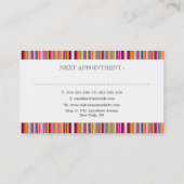 Funky Retro Rainbow Stripes Hair Stylist Mode Afsprakenkaartje (Achterkant)