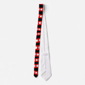 Funky Retro Red White, zwarte cirkels en stripes Stropdas (Achterkant)