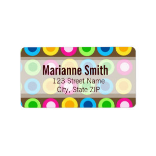 Funky Retro Stippen Etiket
