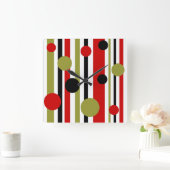 Funky retro strepen en stippen klok (Huis)