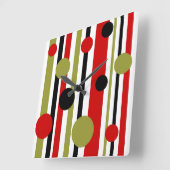 Funky retro strepen en stippen klok (Hoek)