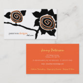 Funky Retro Sunflower Visitekaartjes (Voorkant / Achterkant)