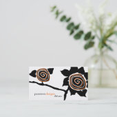 Funky Retro Sunflower Visitekaartjes (Staand voorkant)