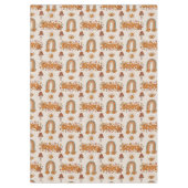 Funky Retro Tablecloth Brown & Blush Swirl Art Tafelkleed (Voorkant)