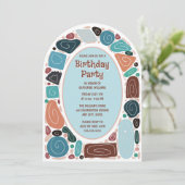 Funky Retro Verjaardag Uitnodiging Mid Century Mod (Staand voorkant)