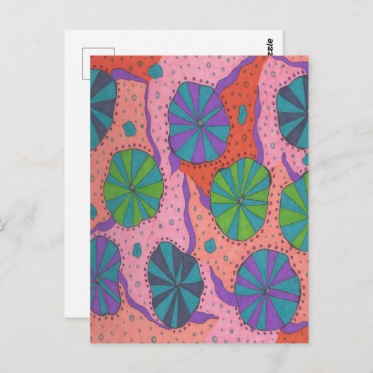 Funky Retro Vibes Briefkaart (Voorkant / Achterkant)