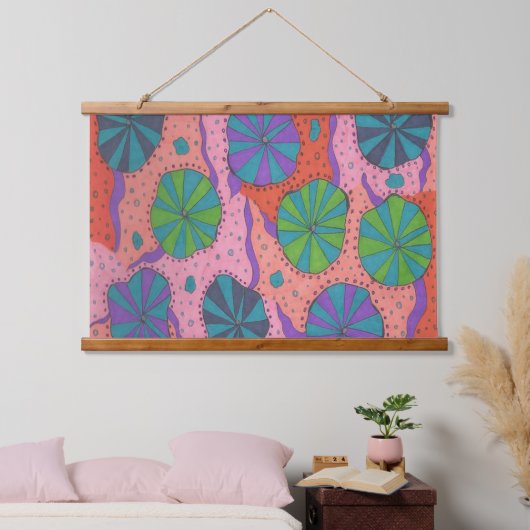Funky Retro Vibes Hangend Wandkleed (Slaapkamer)