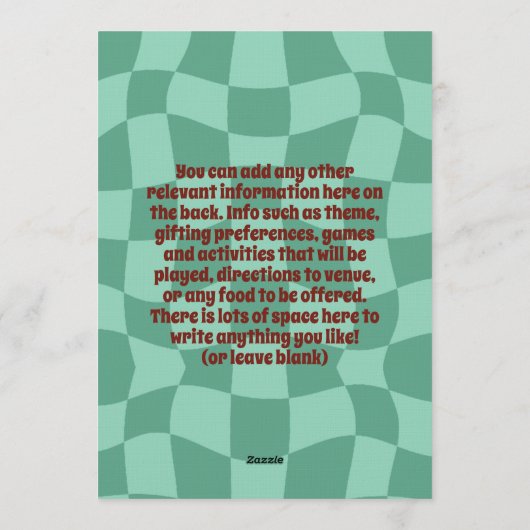 Funky Retro Vibes Tween Bowling Birthday Kaart (Achterkant)