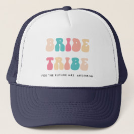 Funky Retro Vintage Bruidsstam Bruidsfeest Trucker Pet