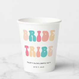 Funky Retro Vintage Bruidsstam Meisjes Uitje Afsch Papieren Bekers