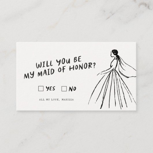 Funky Retro | Word jij mijn Maid of Honor? Informatiekaartje (Voorkant)