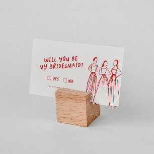 Funky Retro Zal jij mijn bruidsmeisje voorstel z Informatiekaartje