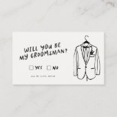 Funky Retro | Zal jij mijn groomsman voorstel zijn Informatiekaartje (Voorkant)