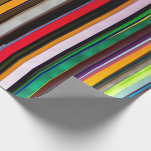 Funky Ribbon Stripes Wrapping Paper Cadeaupapier (Hoek)