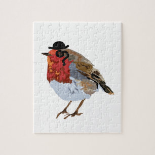 Funky Robin met monocle en pet Legpuzzel