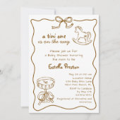 Funky Rocking Horse Espresso Martini Baby shower Kaart (Voorkant)