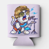 Funky Rockstar Cat - Cool Music Lover Kat Blikjeskoeler (Achterkant)