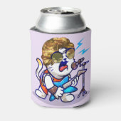 Funky Rockstar Cat - Cool Music Lover Kat Blikjeskoeler (Blikje Achterkant)