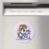 Funky Rockstar Cat - Cool Music Lover Kat Magneet (Insitu (Vaatwasser))