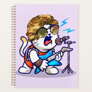 Funky Rockstar Cat - Cool Music Lover Kat Planner