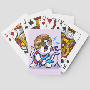 Funky Rockstar Cat - Cool Music Lover Kat Pokerkaarten