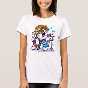 Funky Rockstar Cat - Cool Music Lover Kat T-shirt