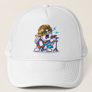Funky Rockstar Cat - Cool Music Lover Kat Trucker Pet