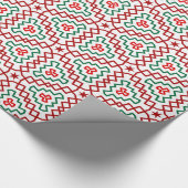 Funky rode en groene kerst cadeaupapier (Hoek)