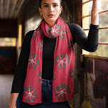 Funky rode en groene Poinsettia Chiffon sjaal<br><div class="desc">Een collectie van prachtige sjaals met Funky Poinsettias in diverse kleuren met een bijpassende achtergrond. Erg mooi als cadeau of voor jezelf.</div>