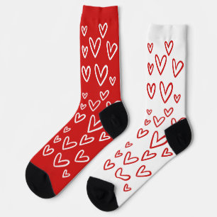 FUNKY RODE & WITTE HARTEN VALENTIJN DAG SOKKEN
