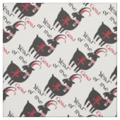 Funky rood en zwart jaar van de geit stof (Swatch)