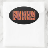 Funky (rood) ovale sticker (Tas)