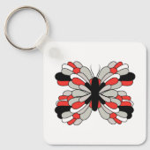 Funky rood-zwarte vlinder-sleutelhanger sleutelhanger (Voorkant)