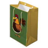 Funky Rooster Gift Bag Medium Cadeauzakje (Voorkant Gekanteld)