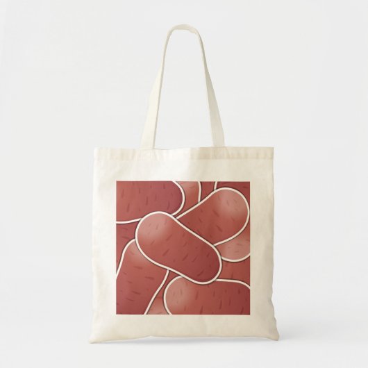 Funky roze aardappel tote bag (Voorkant)