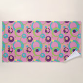 Funky Roze Circles Beach Towel Strandlaken (Voorkant)