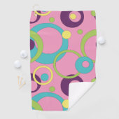 Funky Roze Circles Golf Towel Golfhanddoek (Insitu)