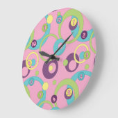 Funky Roze Circles Grote Klok (Hoek)