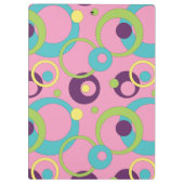 Funky Roze Circles Klembord (Achterkant)