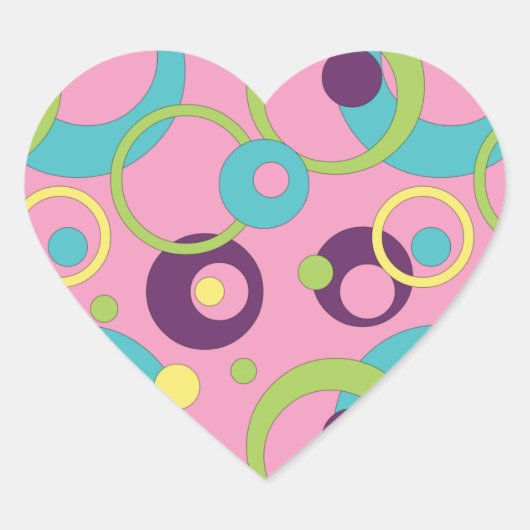 Funky Roze Circles Sticker (Voorkant)