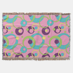 Funky Roze Circles Throw Blanket Deken