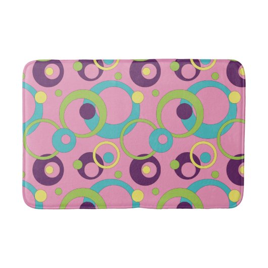 Funky Roze Cirkel Badmat (Voorkant)