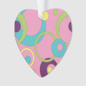 Funky Roze Cirkels Acryl Ornament (voorkant)