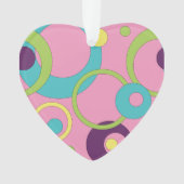 Funky Roze Cirkels Acryl Ornament (voorkant)