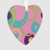 Funky Roze Cirkels Acryl Ornament (voorkant)