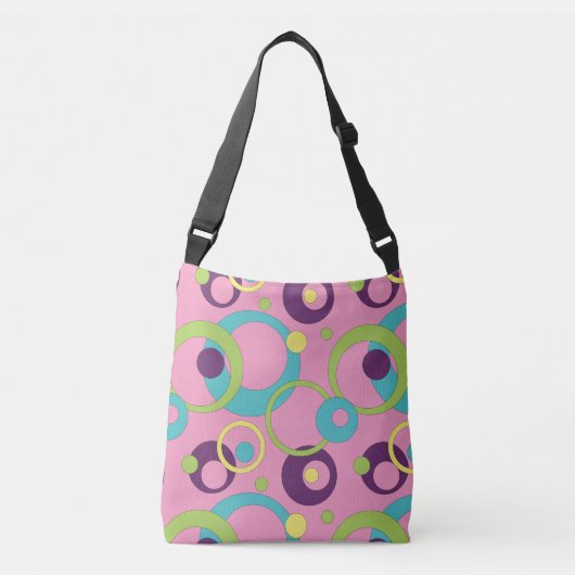 Funky roze cirkels all-over-print tas (Voorkant)